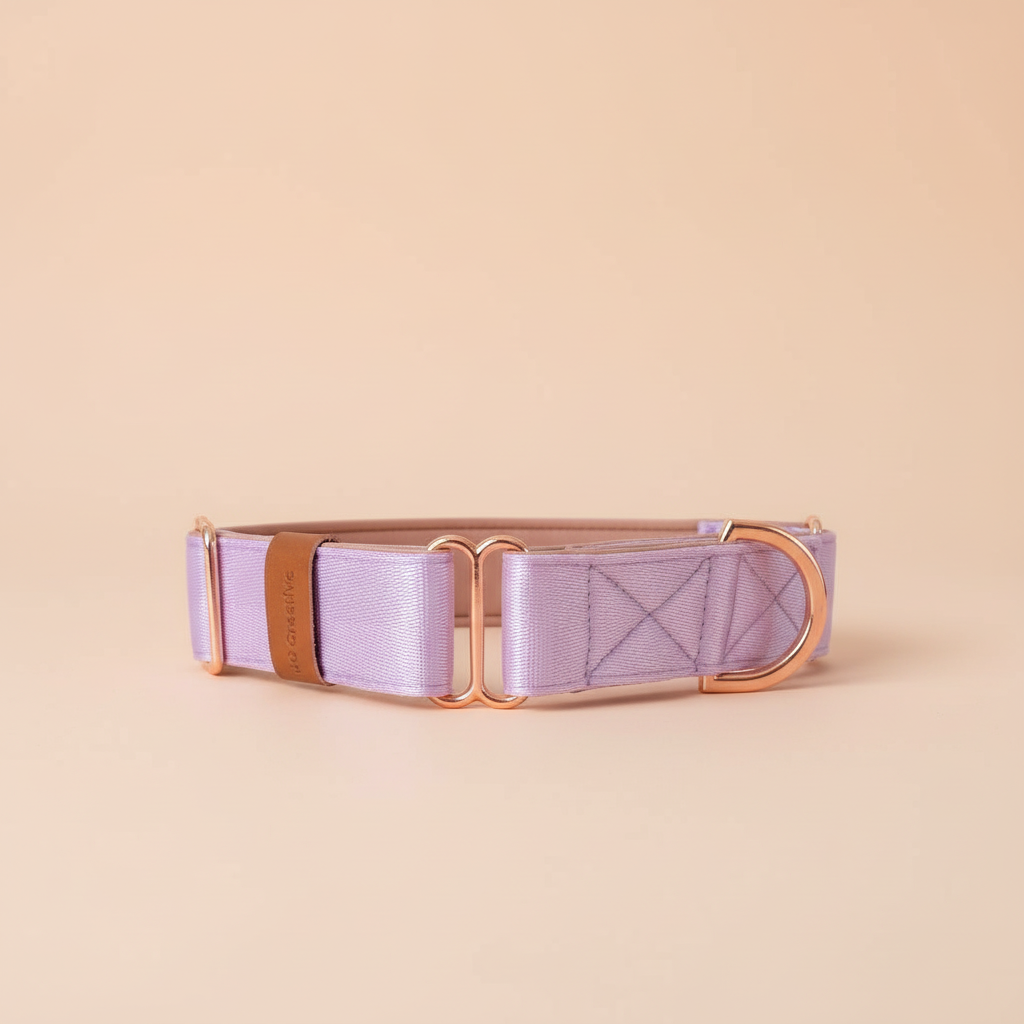 Lilac Dreams Martingale collar – Padded Light Purple, personalised with Dog’s Name Optional
