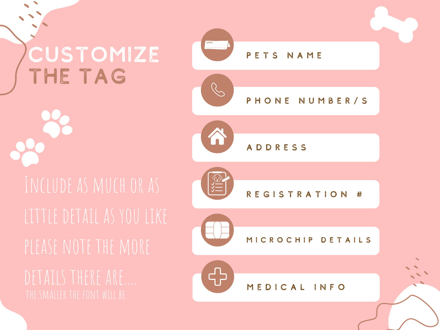 Dog name ID tag - Wild Paw