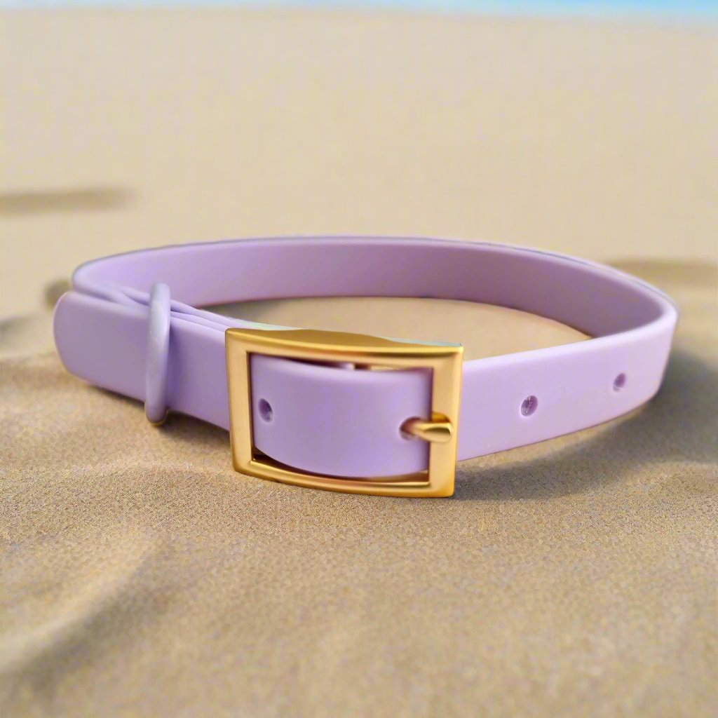Waterproof lilac purple dog collar - PVC