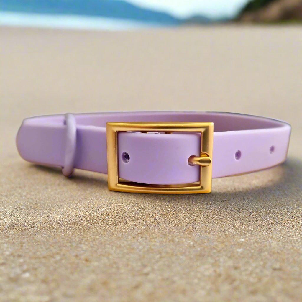 Waterproof lilac purple dog collar - PVC