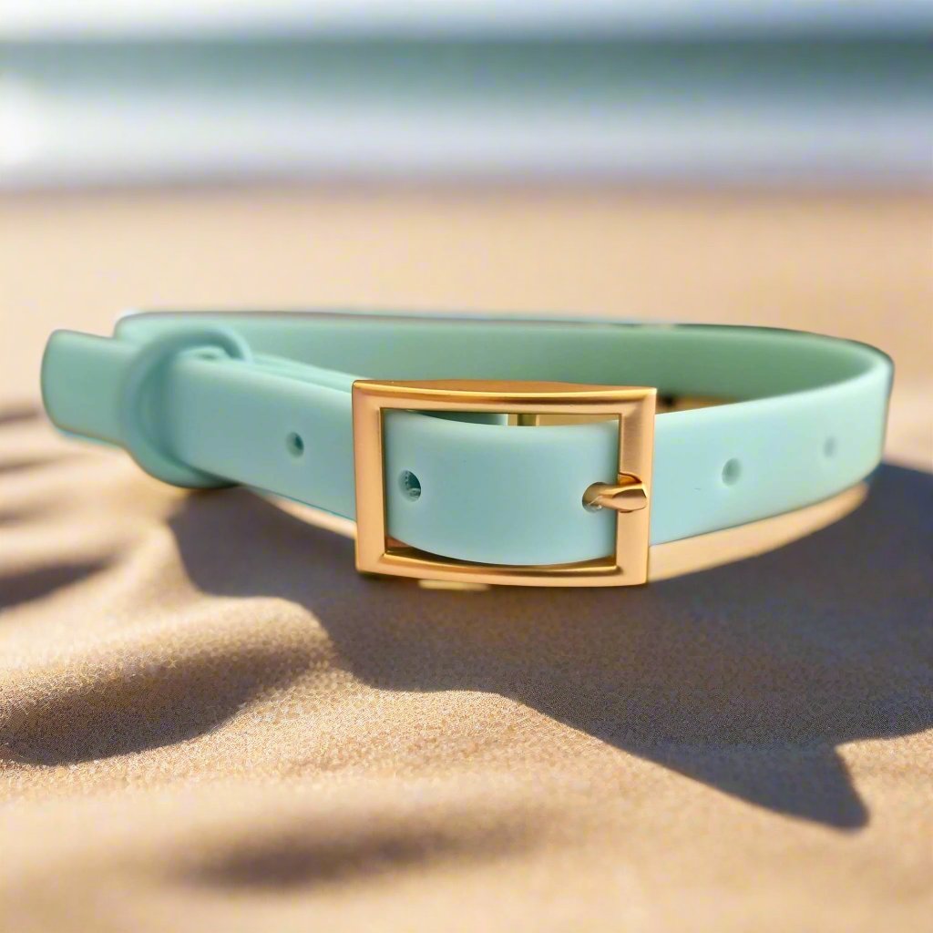 Marine blue waterproof dog collar - PVC