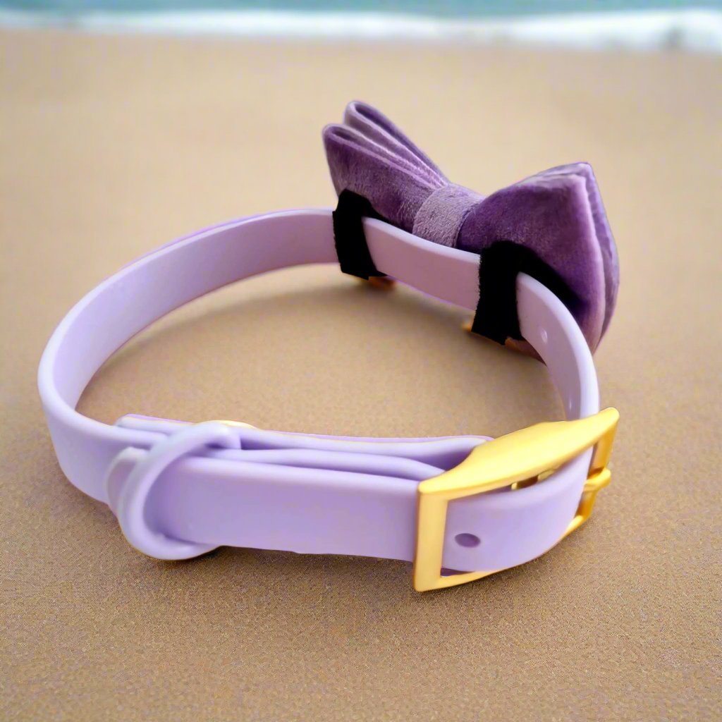 Waterproof lilac purple dog collar - PVC