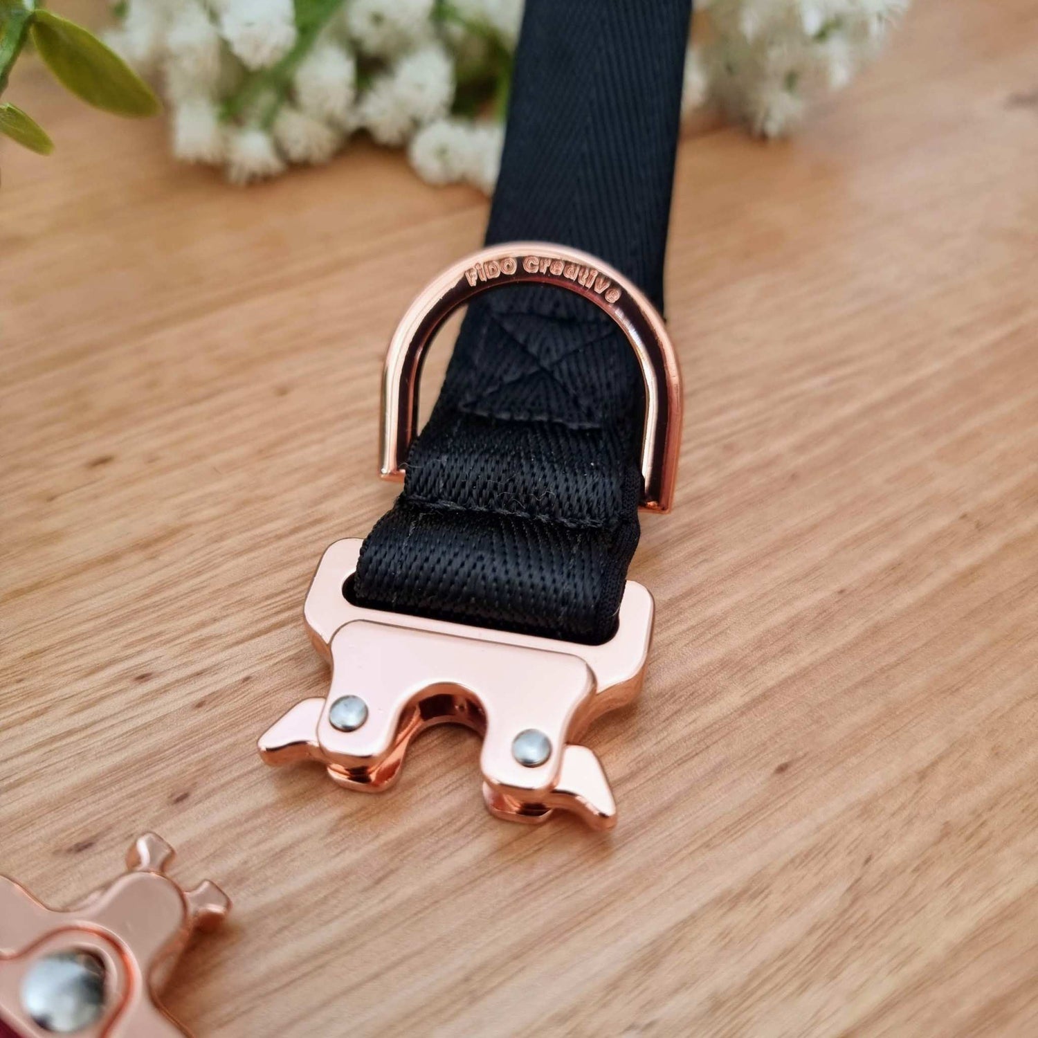 Cobra style black dog collar