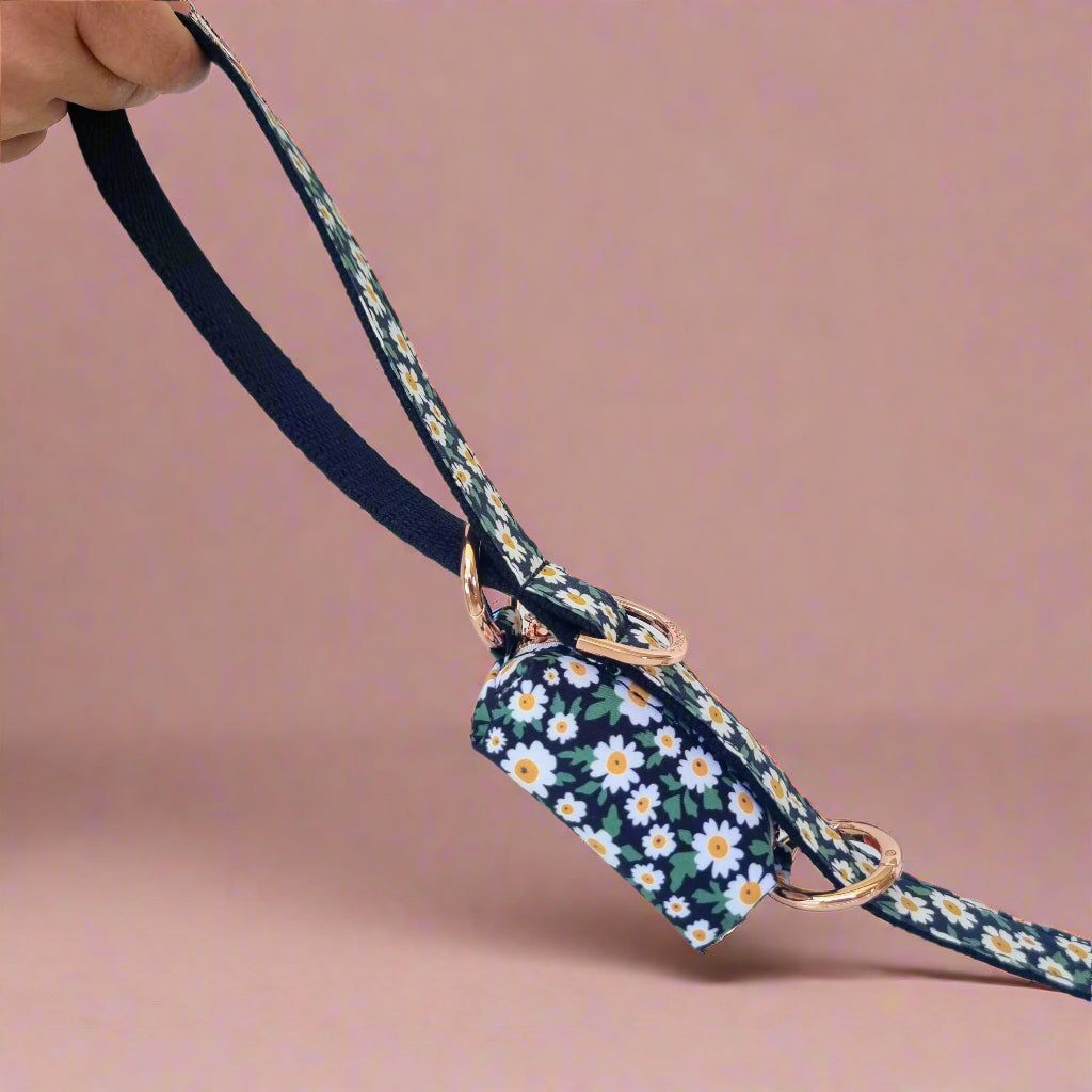 Floral dog waste bag holder