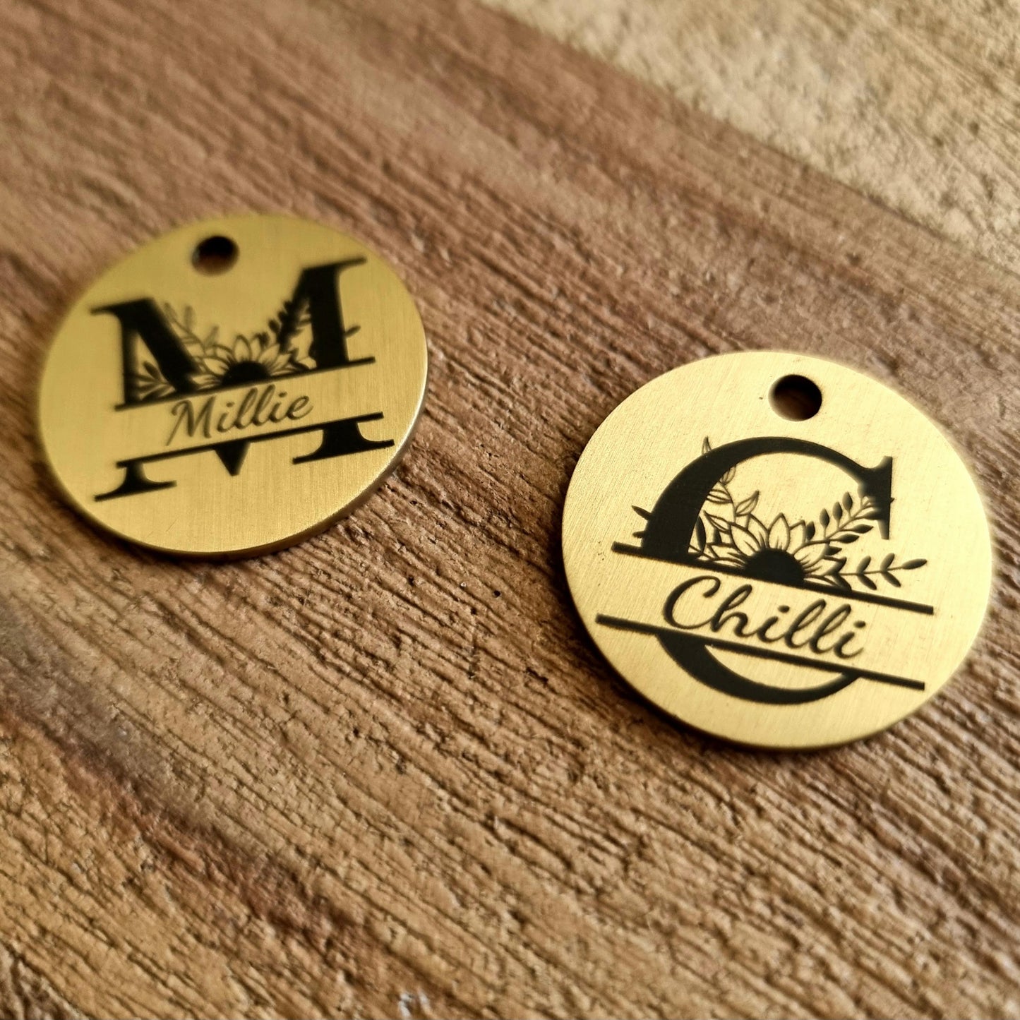 Custom Solid Brass Dog ID Tag – Engrave Your Own Design