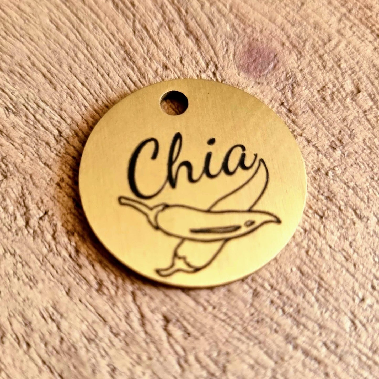 Custom Solid Brass Dog ID Tag – Engrave Your Own Design