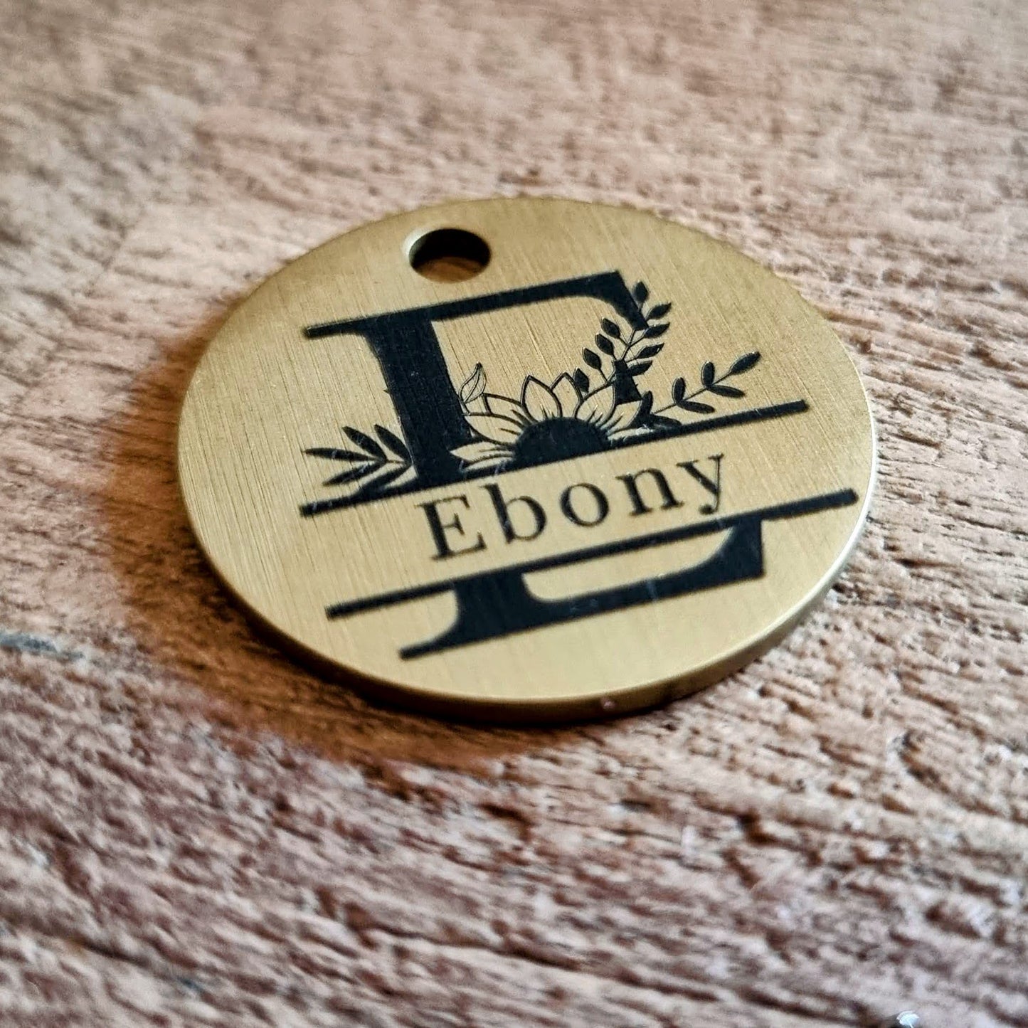 Custom Solid Brass Dog ID Tag – Engrave Your Own Design