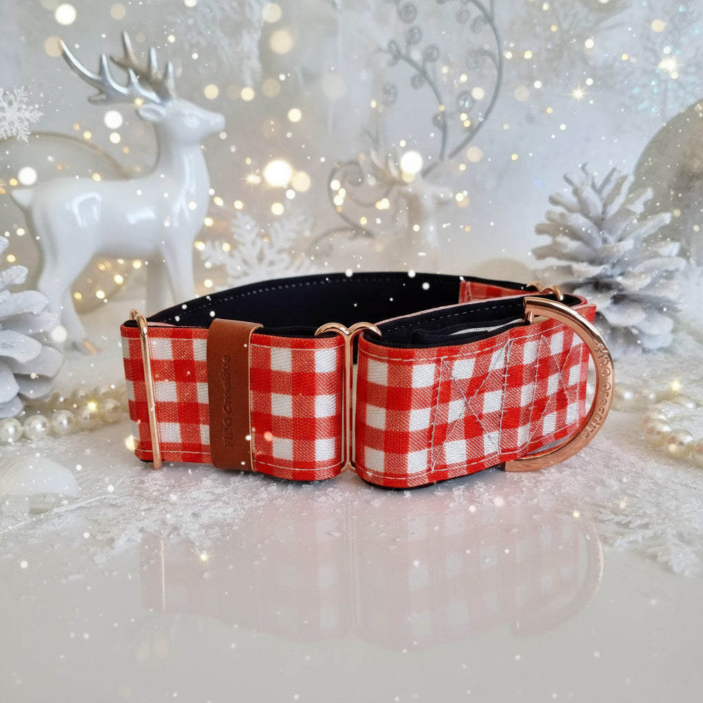 Red christmas martingale collar