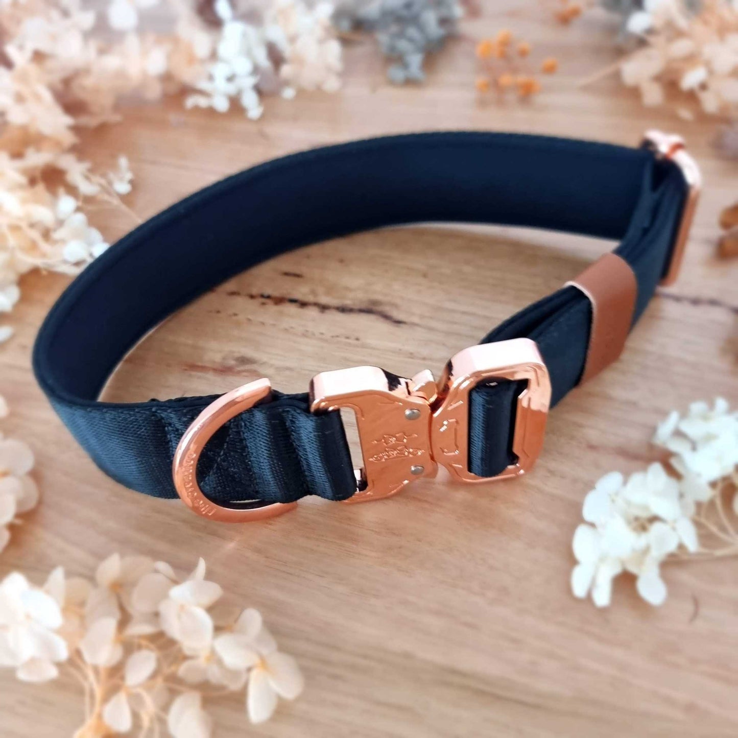 Black tactical dog collar