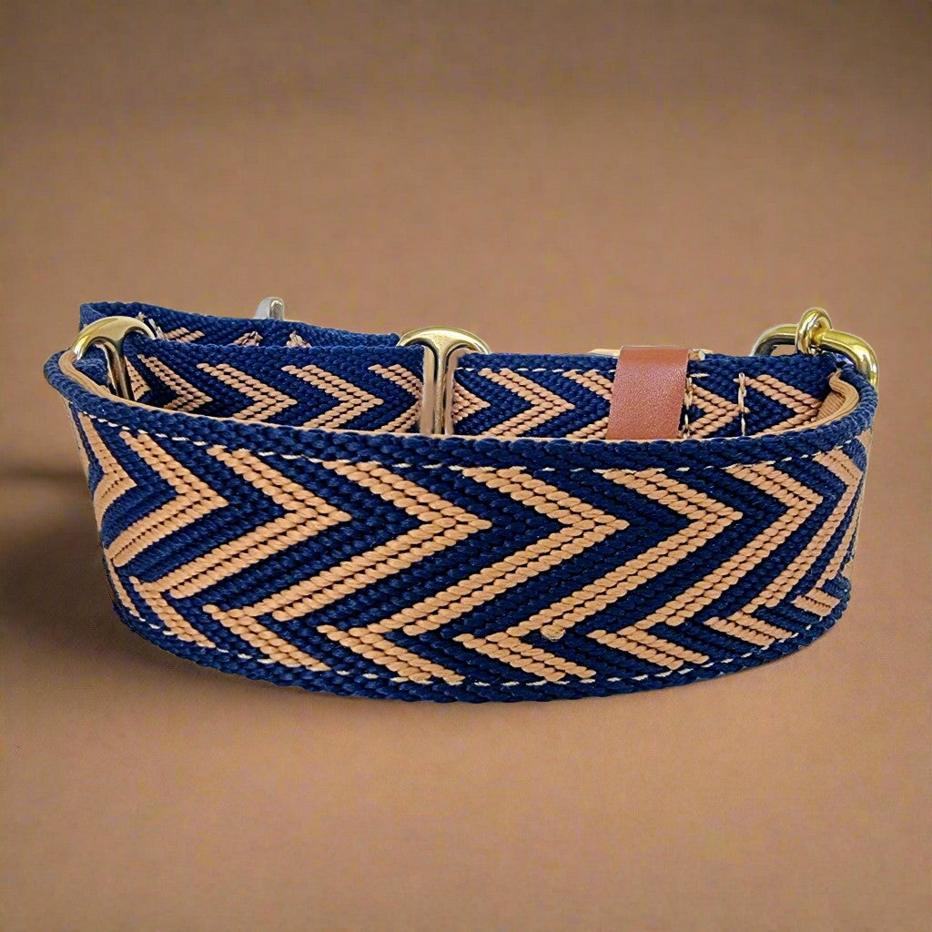 chevron pattern martingale dog collar