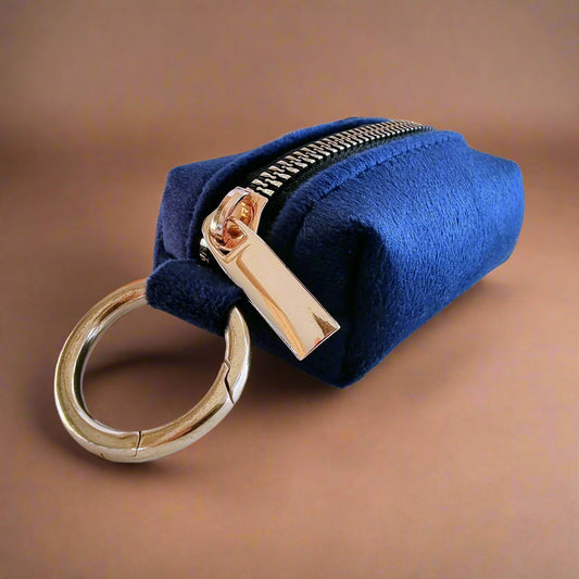 Navy blue dog poop bag holder