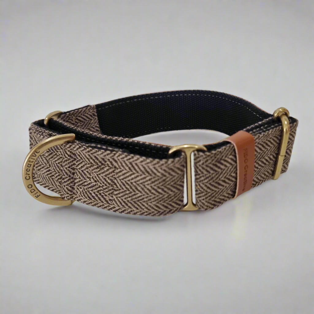 Tweed Martingale dog collar 