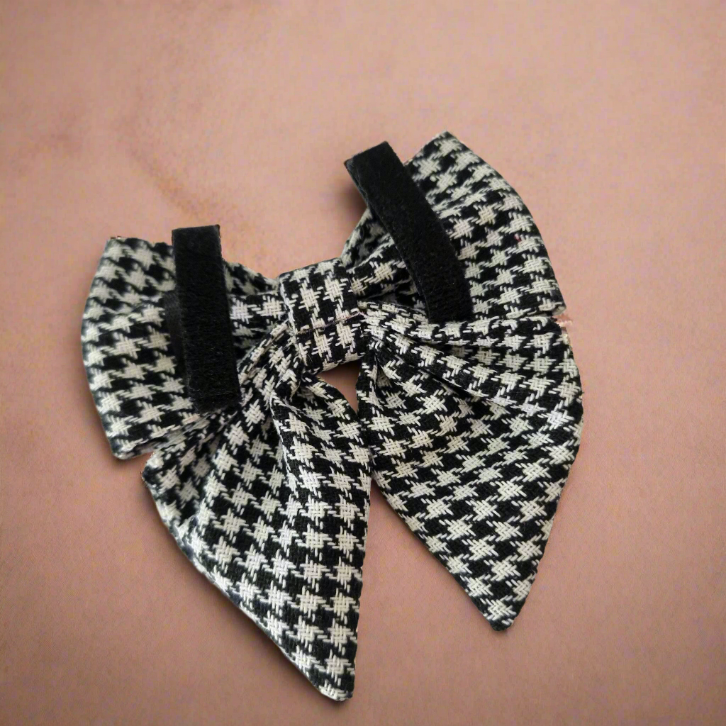 Black and white dog bow tie