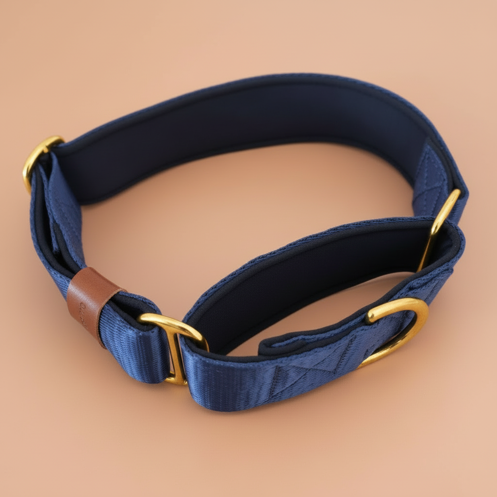 Navy blue greyhound collar 