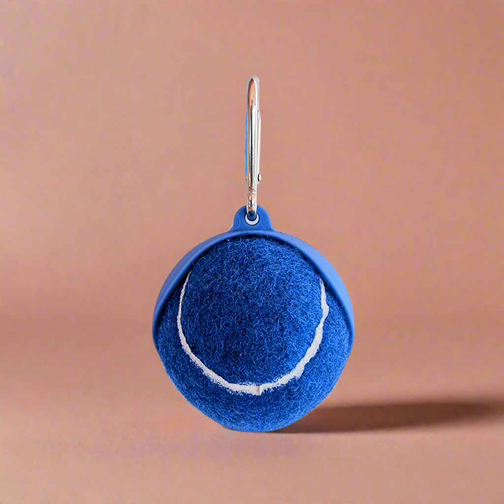 Blue Dog Tennis Ball Holder With clip