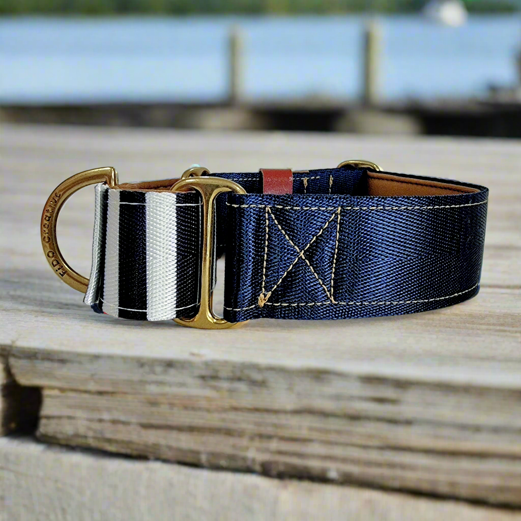 Nautical martingale dog collar