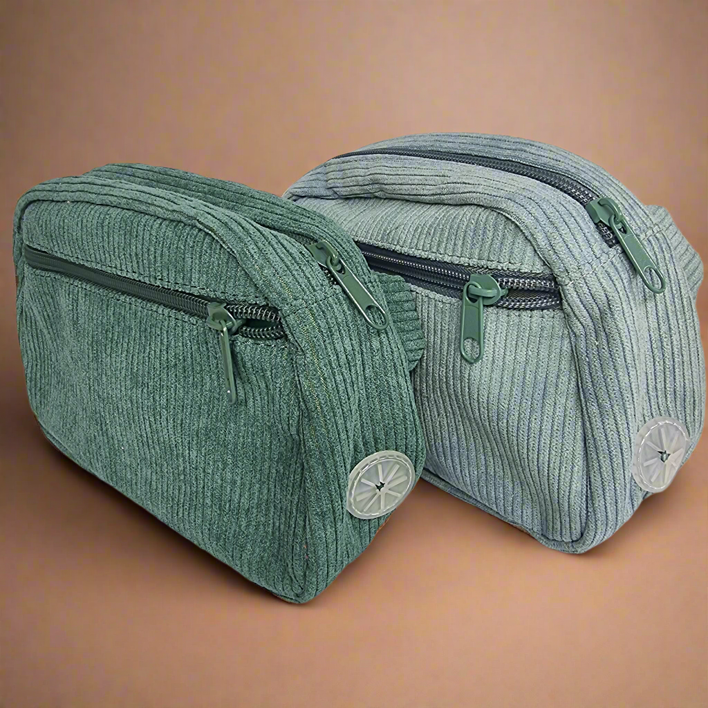 Dog walking bag - Green corduroy