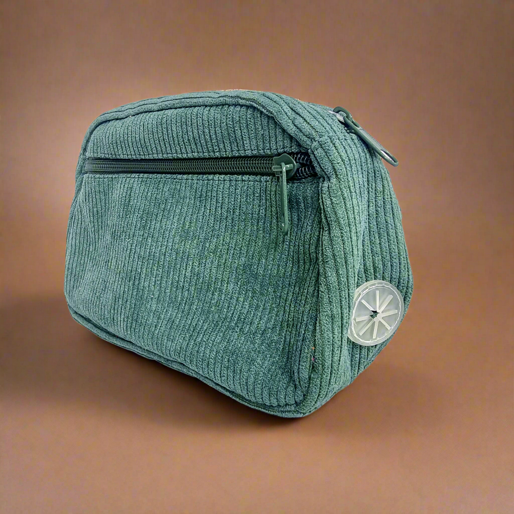 Dog walking bag - Green corduroy