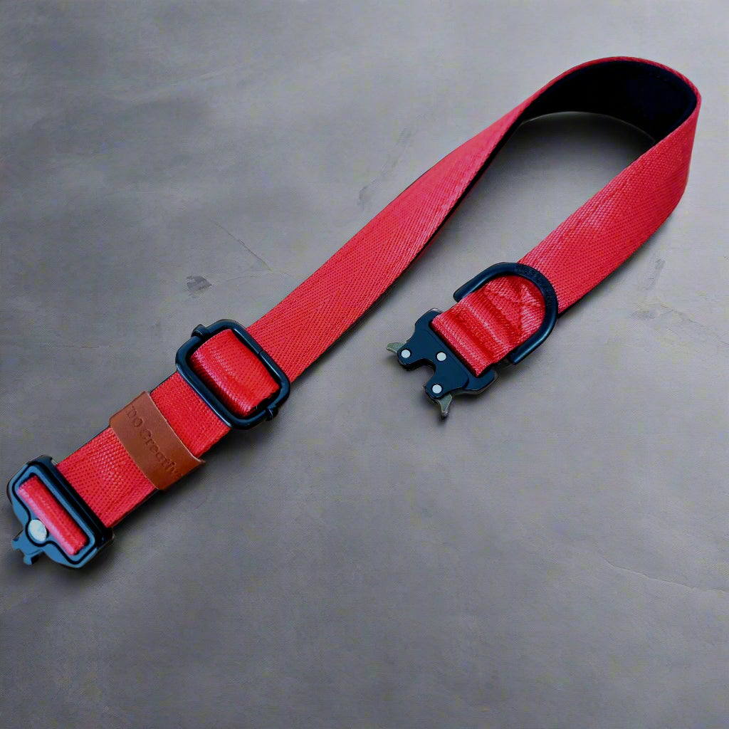 Red tactical dog collar