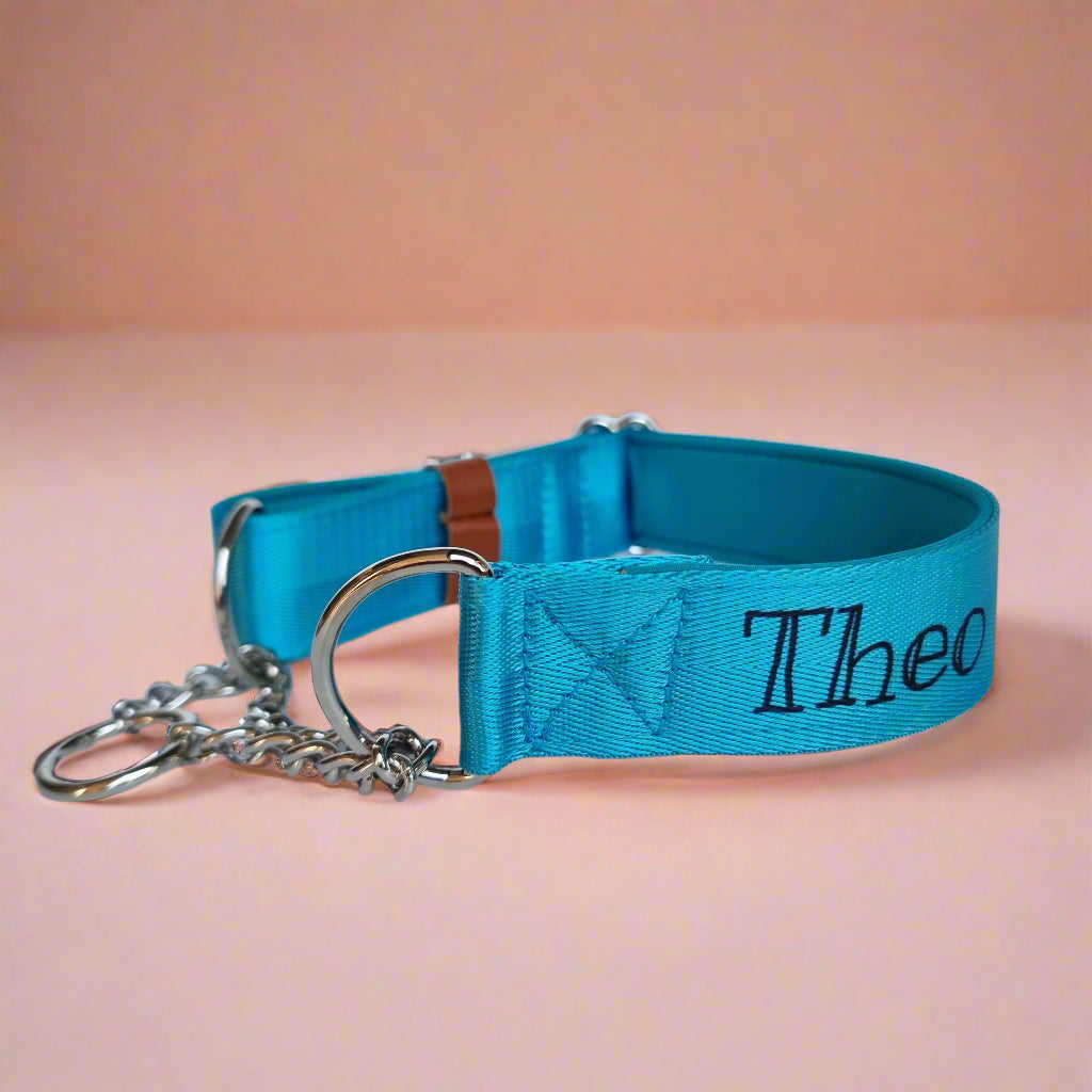 Personalised chain martingale dog collar