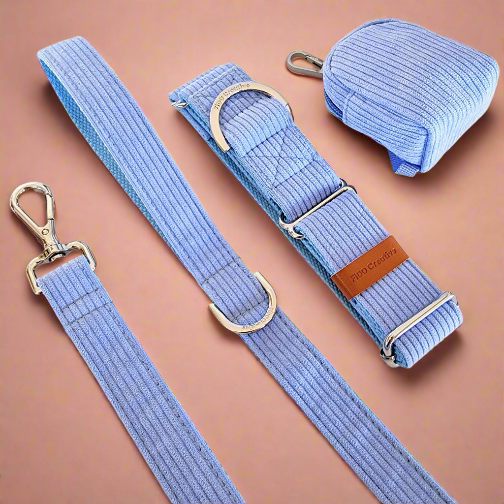 Blue Corduroy Martingale Collar