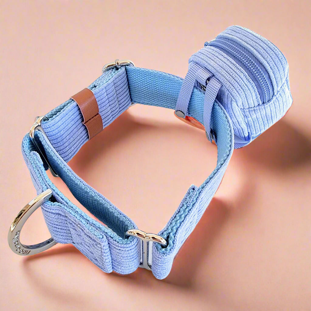 Blue Corduroy Martingale Collar