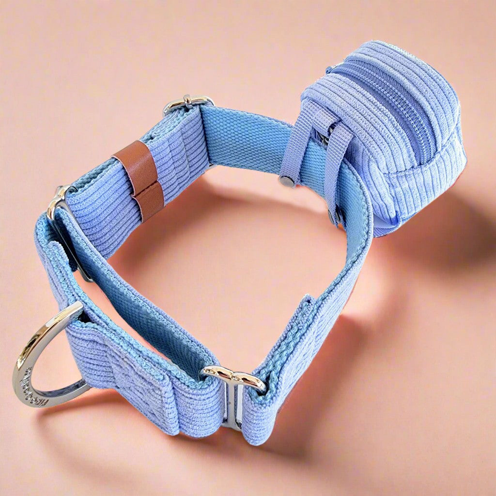 Blue Corduroy Mini Backpack Poop Bag Holder – Cute, Clip-On & Ready to Roll