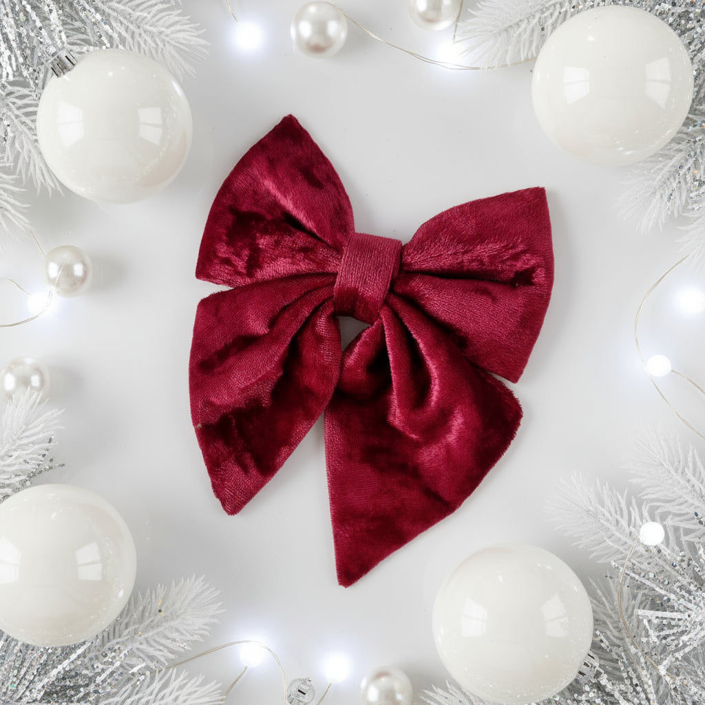 Christmas Dog Bow Tie - Crushed Red Velvet