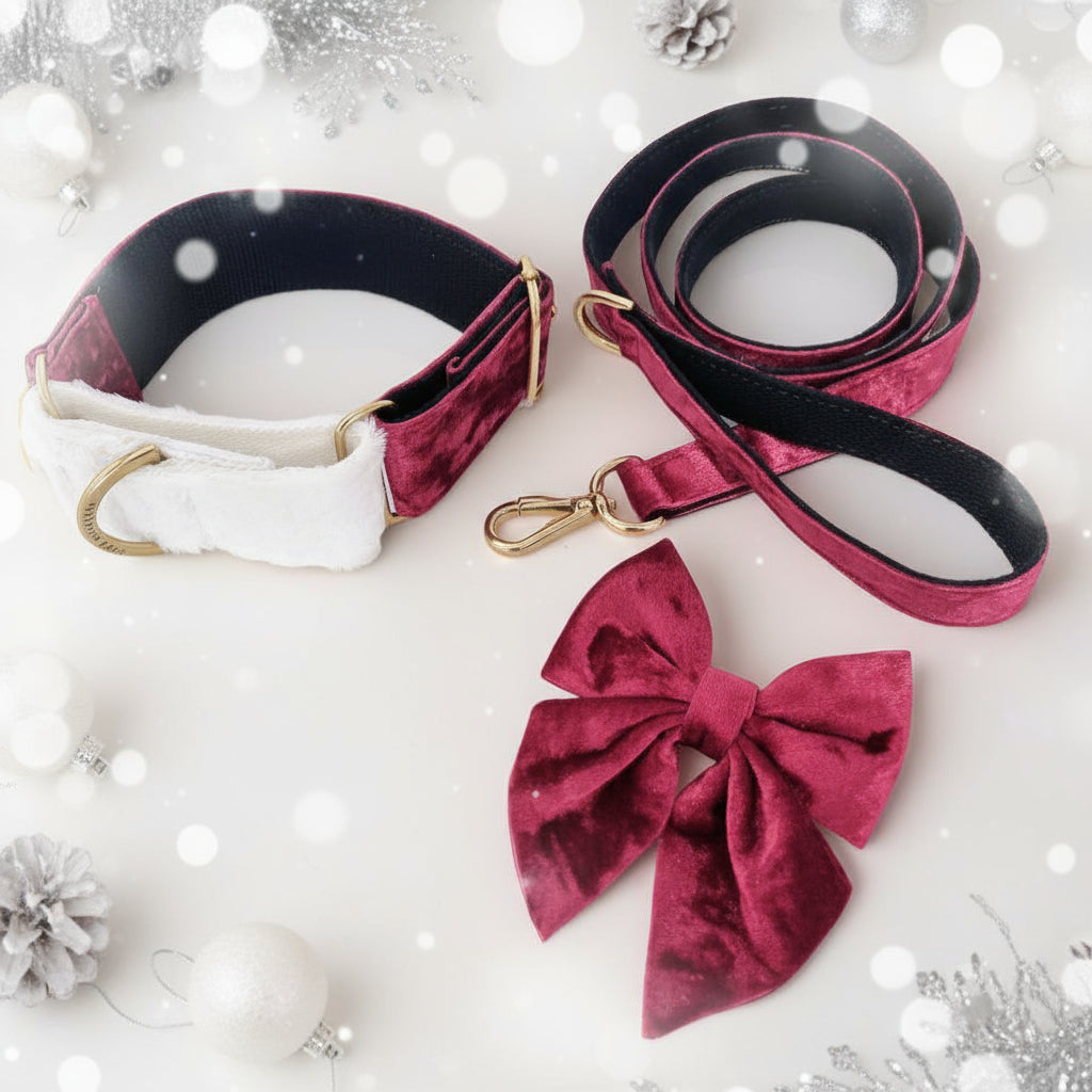 Christmas martingale dog collar 