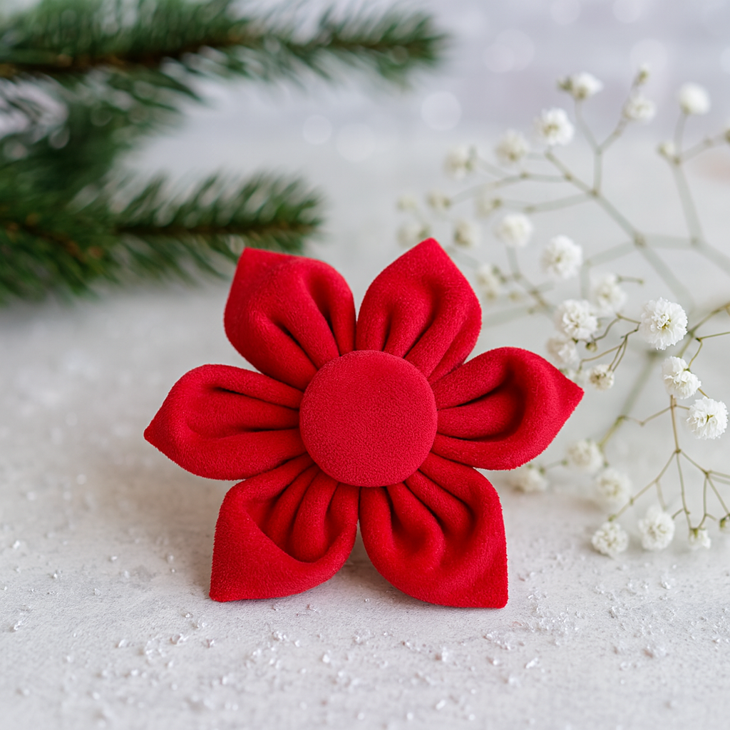 Christmas flower for dog collar 