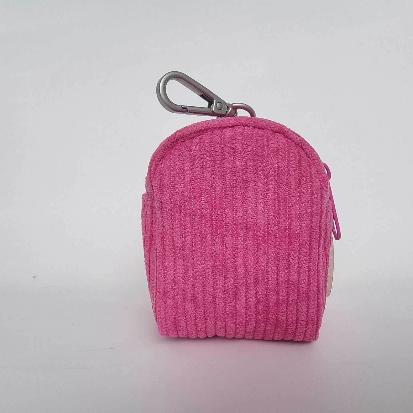 Hot Pink Corduroy Mini Backpack Poop Bag Holder – Cute, Clip-On & Ready to Roll