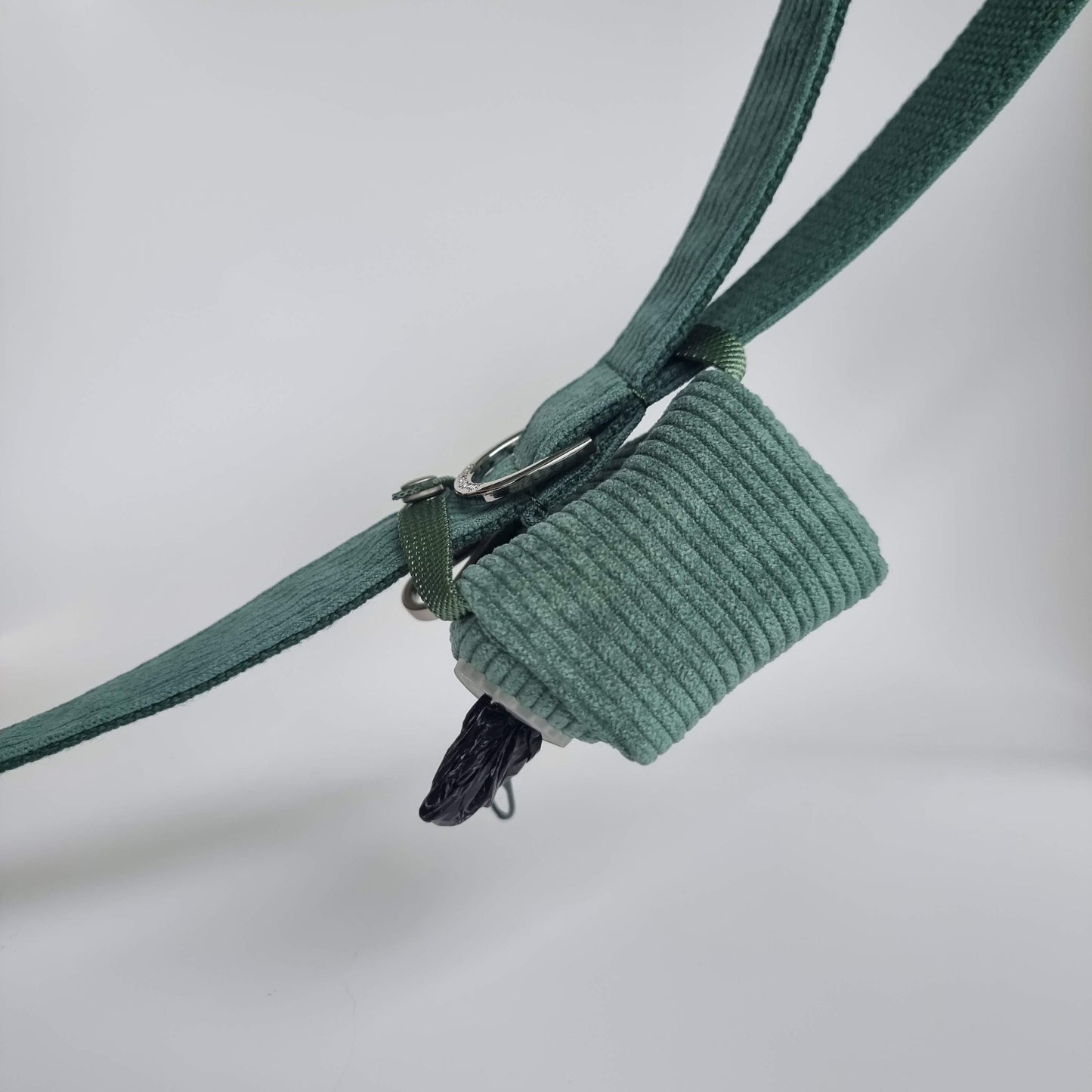 Green Corduroy Mini Backpack Poop Bag Holder – Cute, Clip-On & Ready to Roll