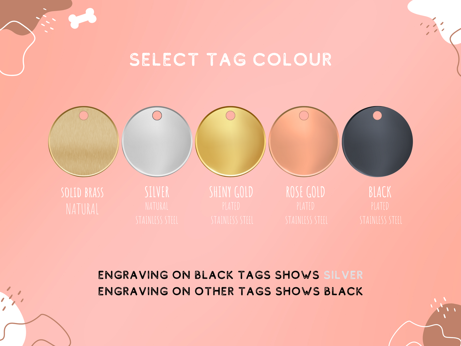 a set of four tags with different colors