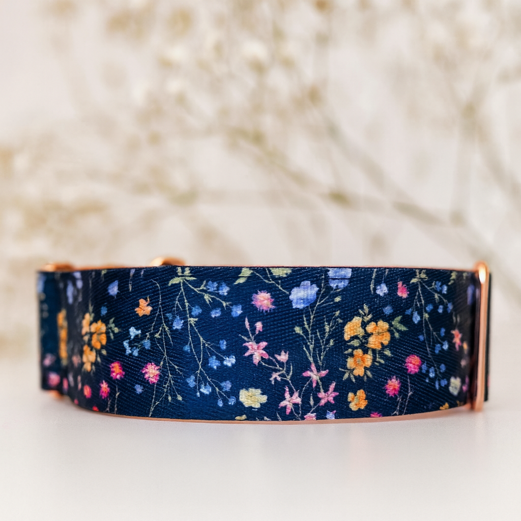 Dainty Floral Martingale Dog Collar – Padded