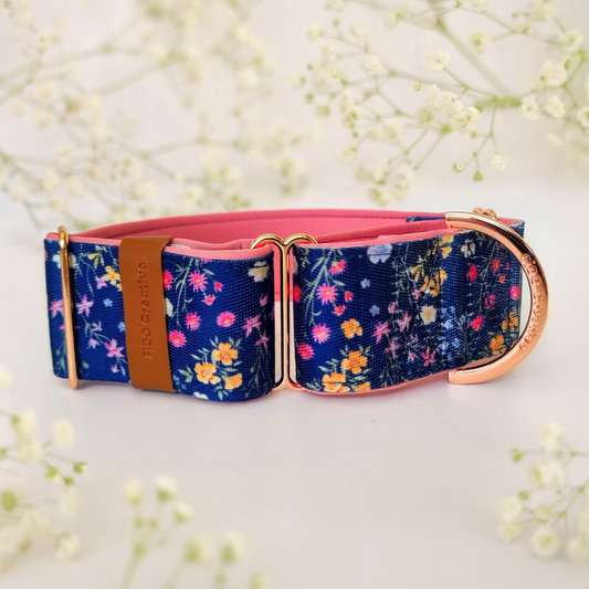 Dainty Floral Martingale Dog Collar – Padded