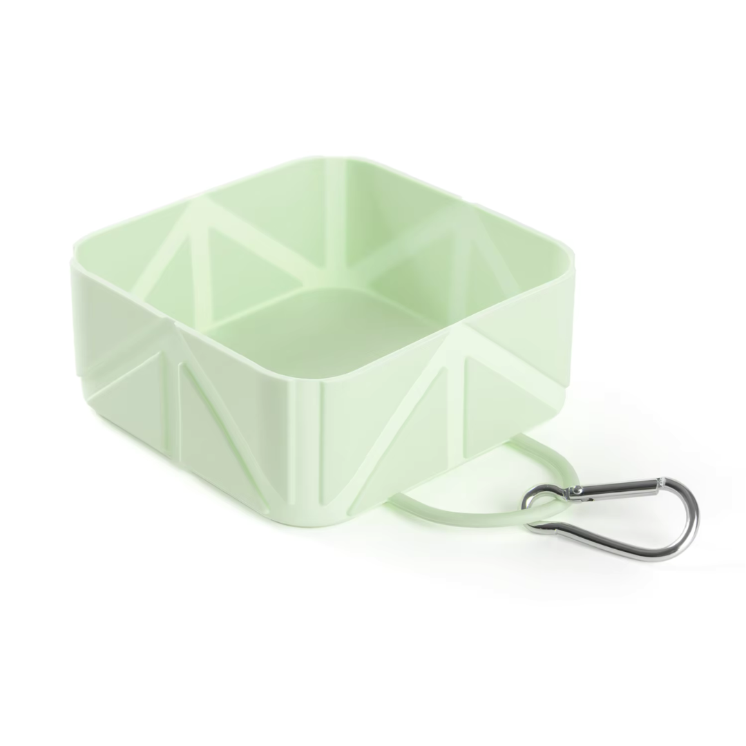 Foldable Dog Bowl | Portable Travel Pet Feeder with Carabiner