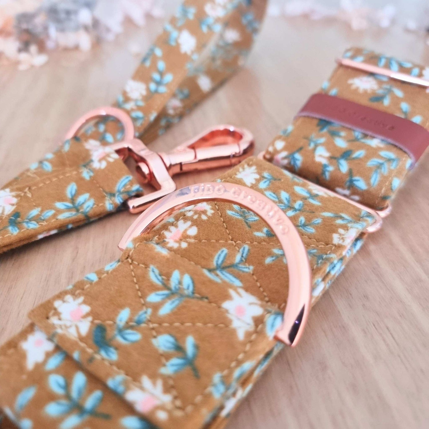 brown floral martingale collar