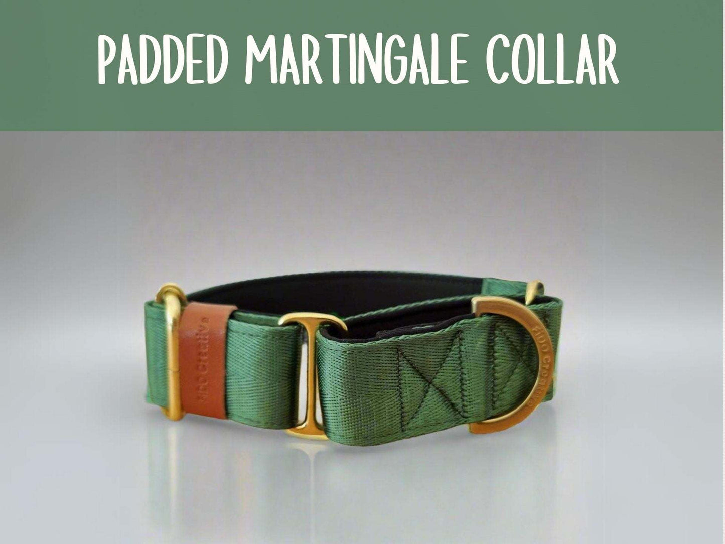 Green padded martingale collar