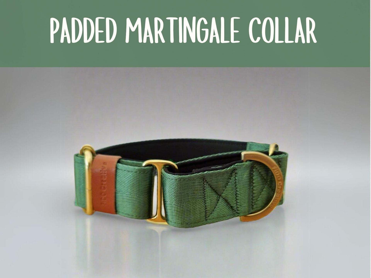 Green padded martingale collar