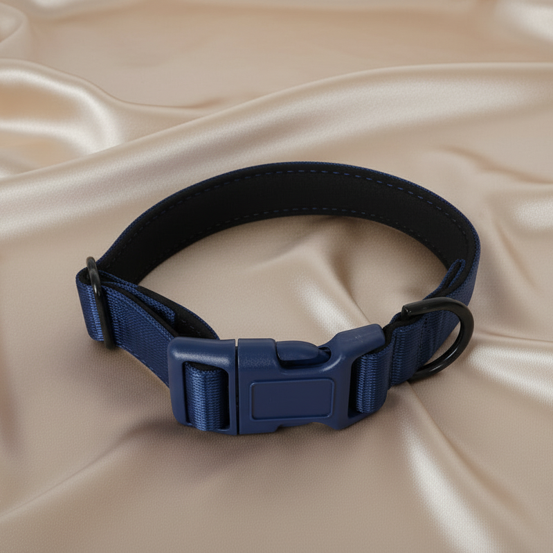 padded dark blue dog collar