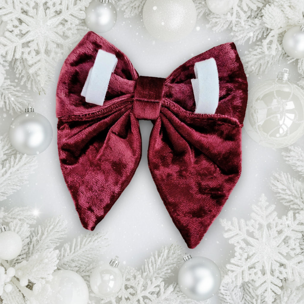 Christmas Dog Bow Tie - Crushed Red Velvet