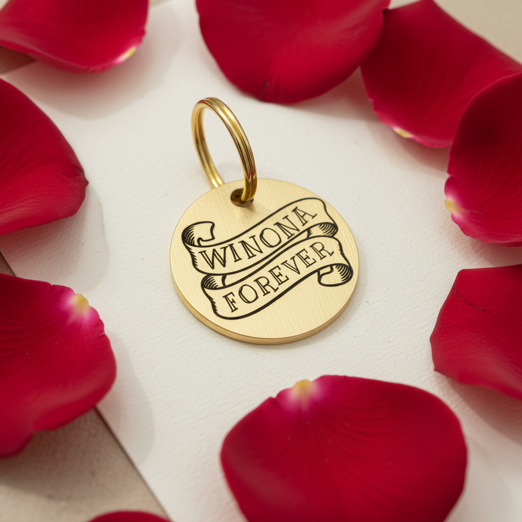Pet ID Tag – Engraved tattoo style ribbon