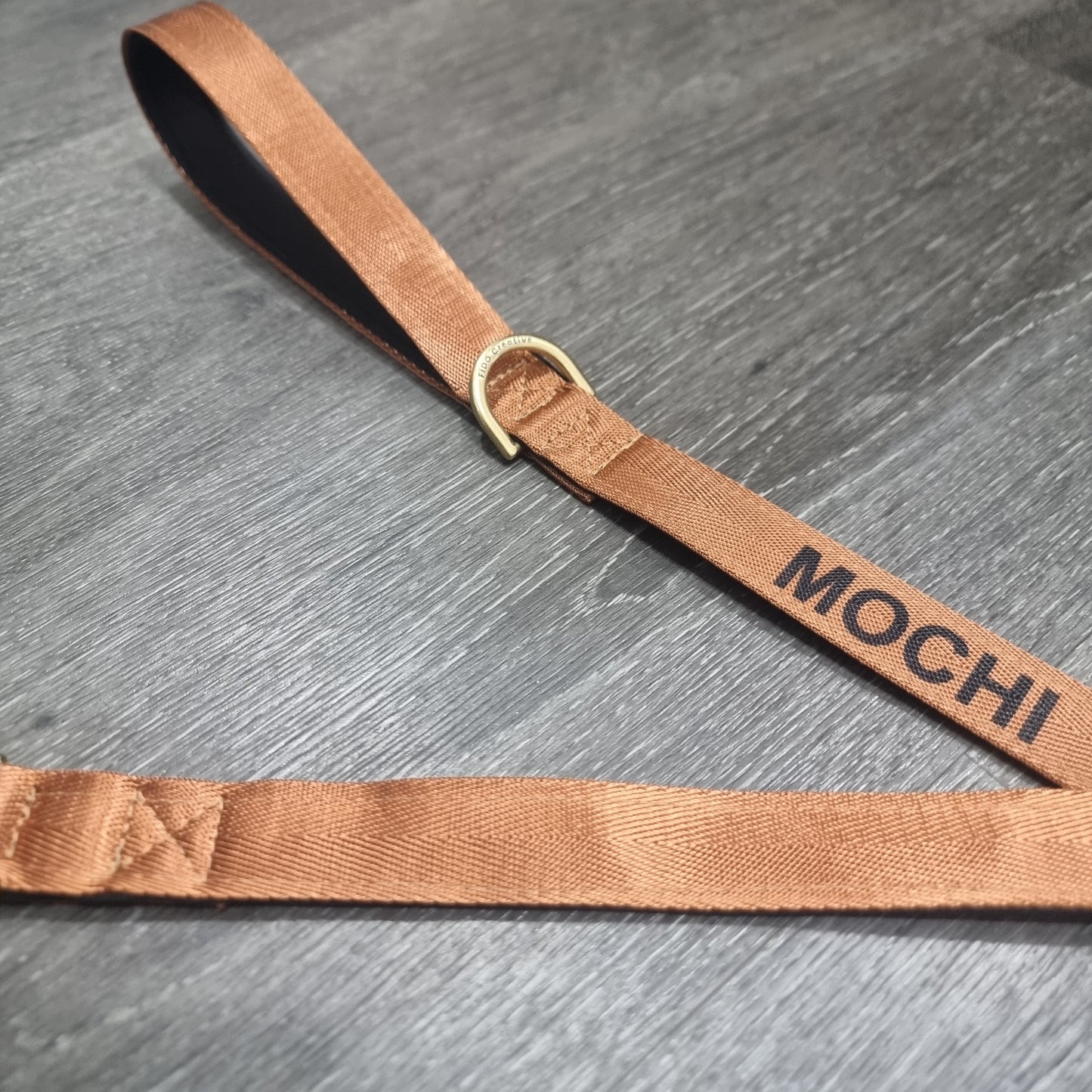 Tawny brown dog leash - neoprene padded