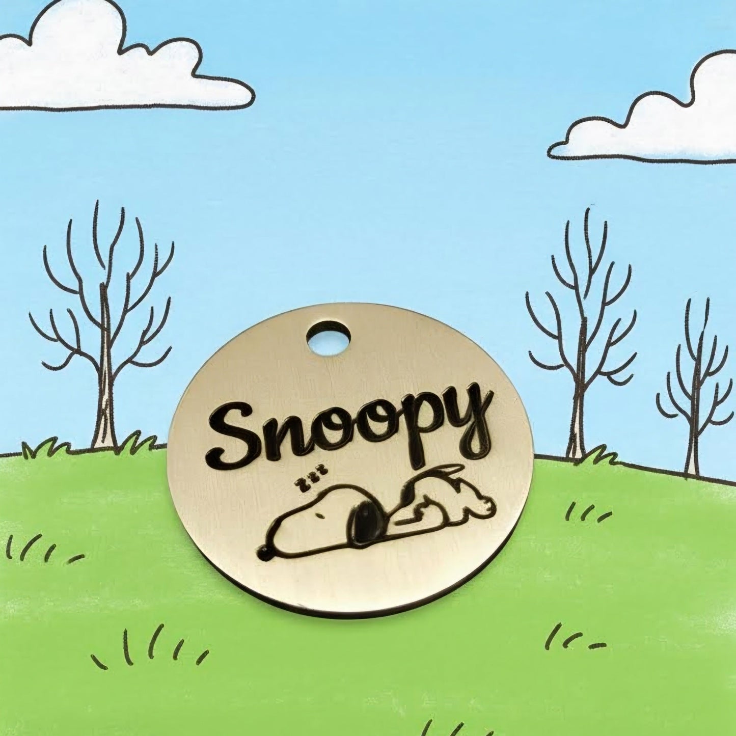 Custom Solid Brass Dog ID Tag – Engrave Your Own Design