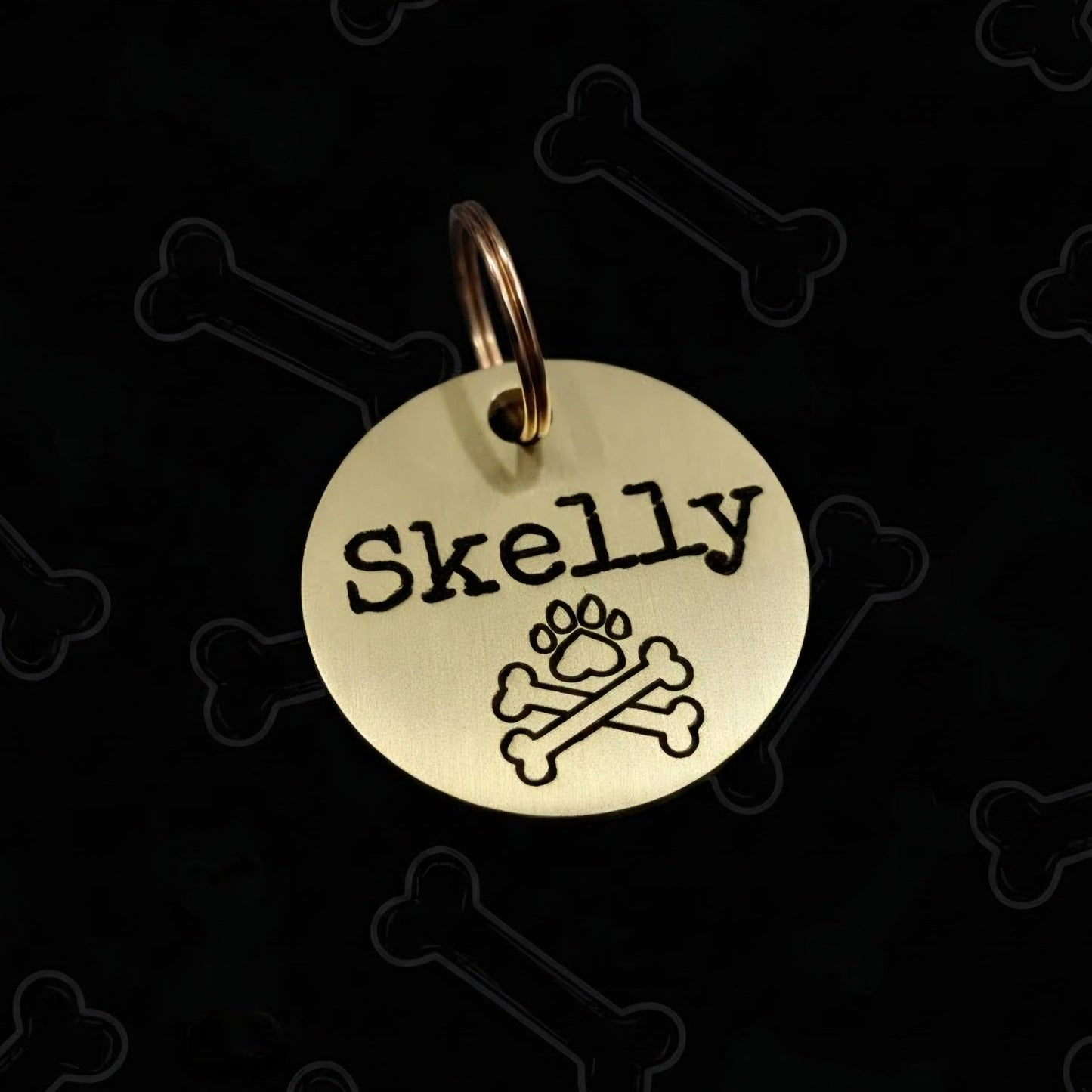 Custom Solid Brass Dog ID Tag – Engrave Your Own Design
