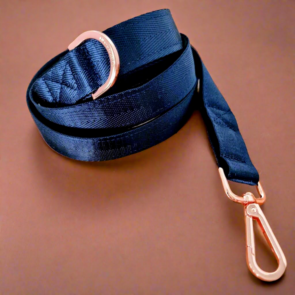 Navy Blue dog leash - neoprene padded
