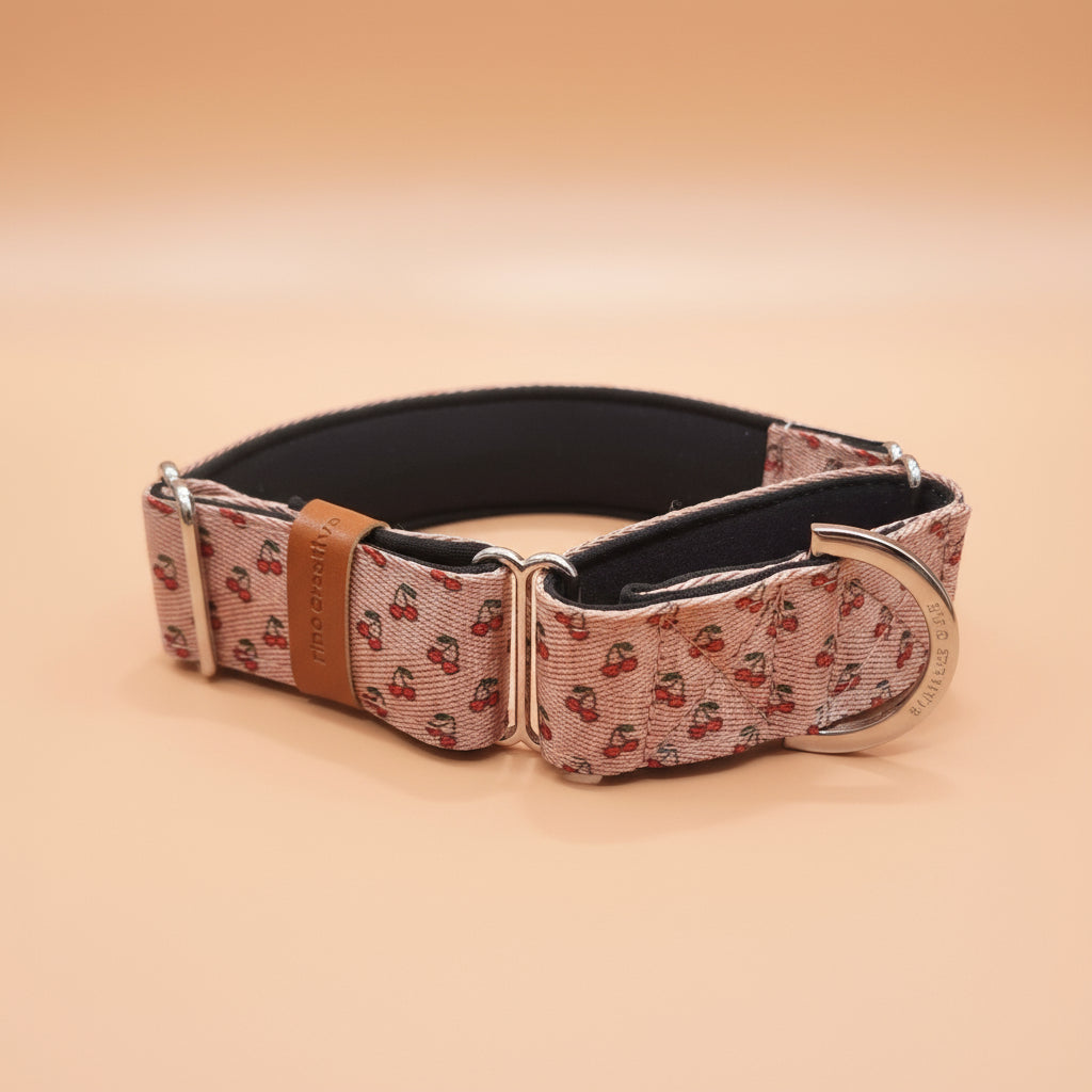 Cherry Martingale collar with padding - Custom colour and optional personalisation