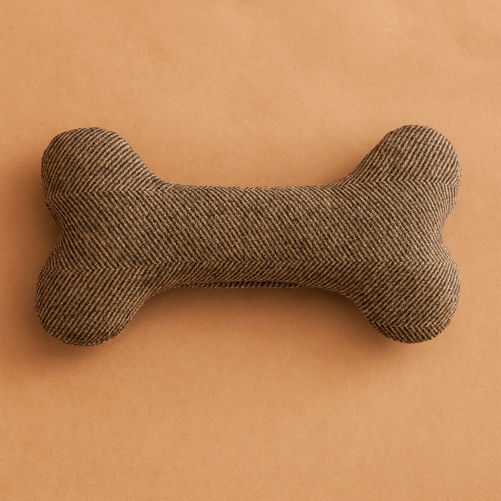 Tweed dog toy bone