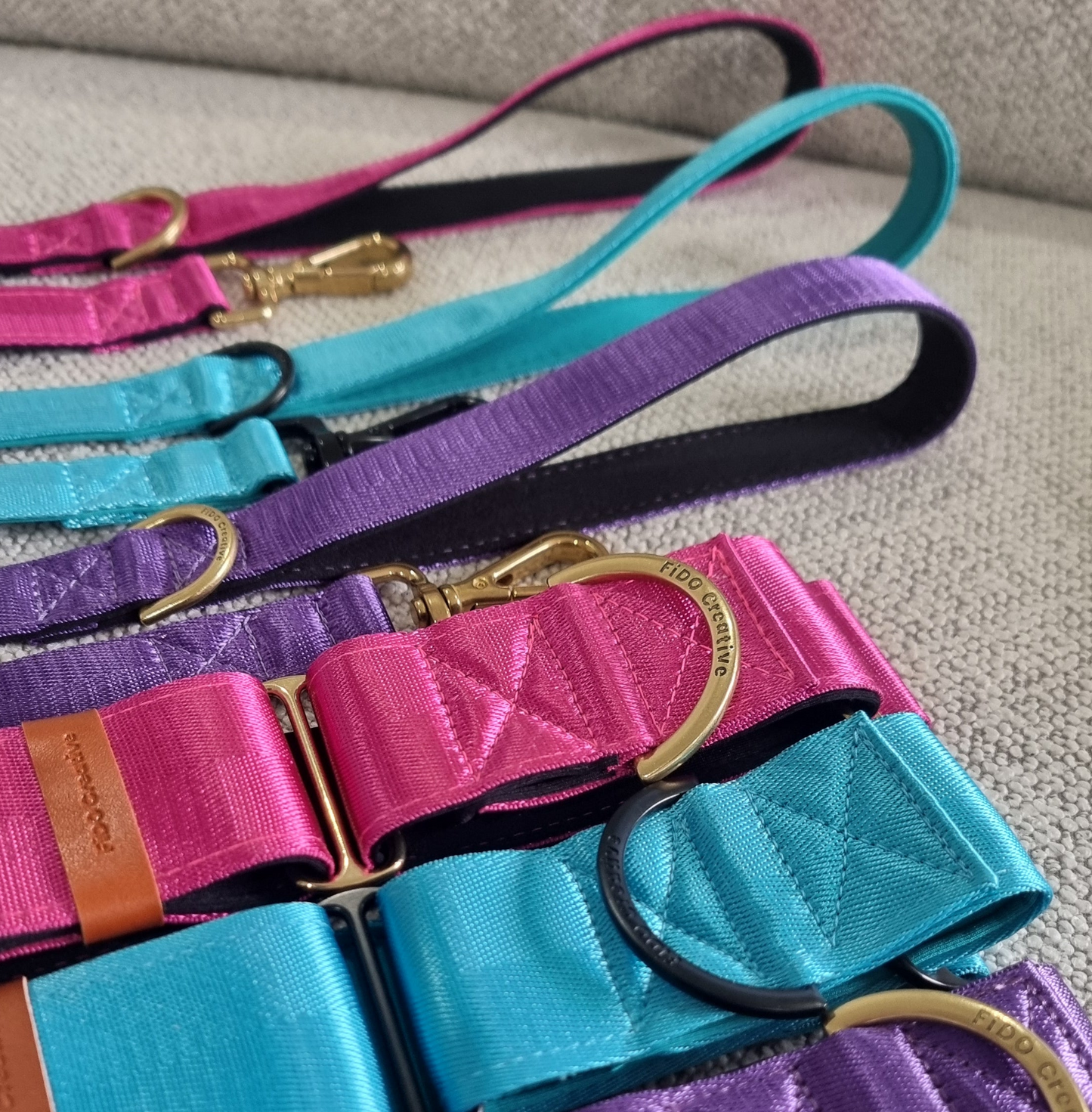 Pink Martingale Dog Collar – Padded, personalised with Dog’s Name Optional