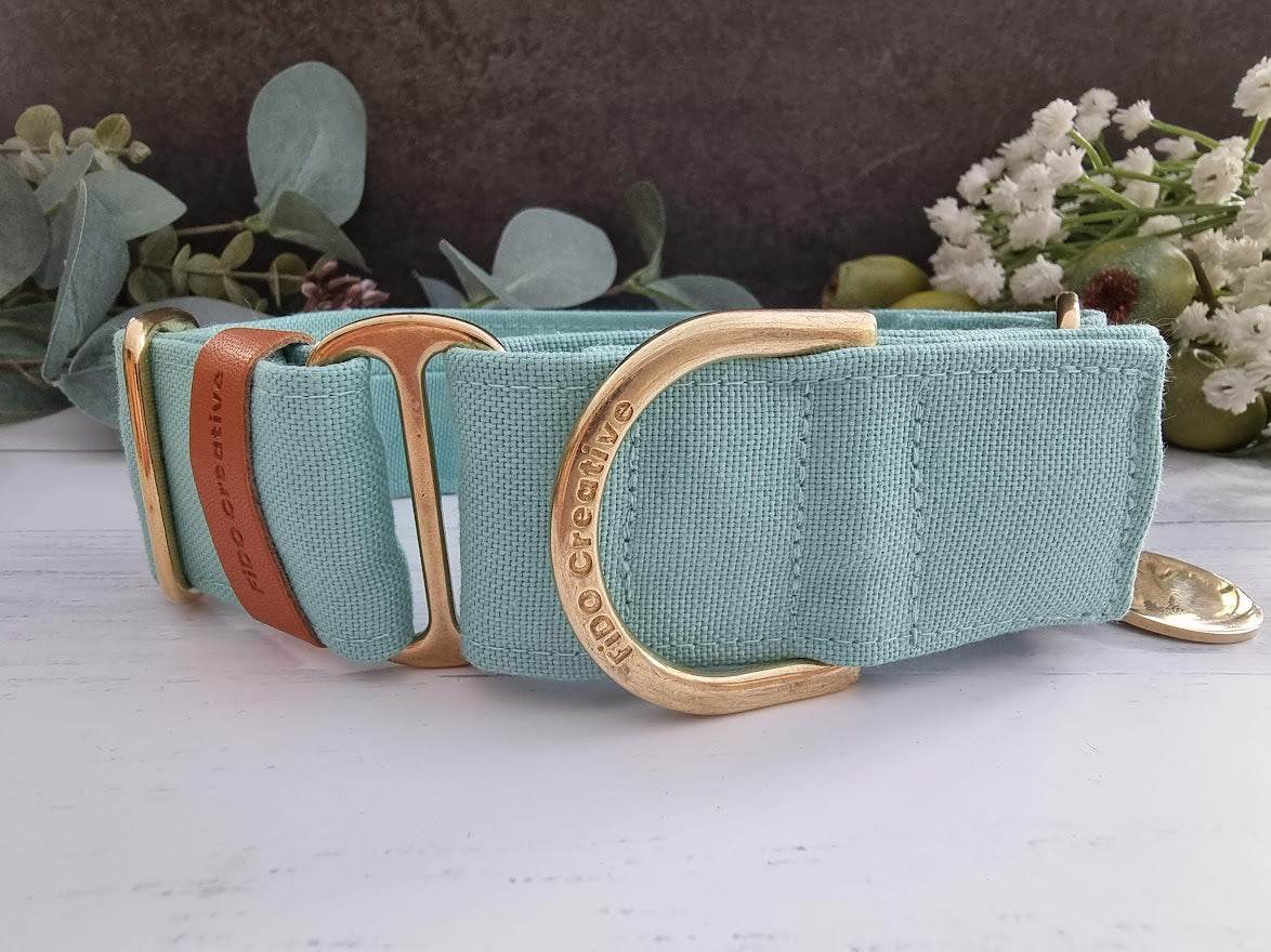 Mint green martingale collar